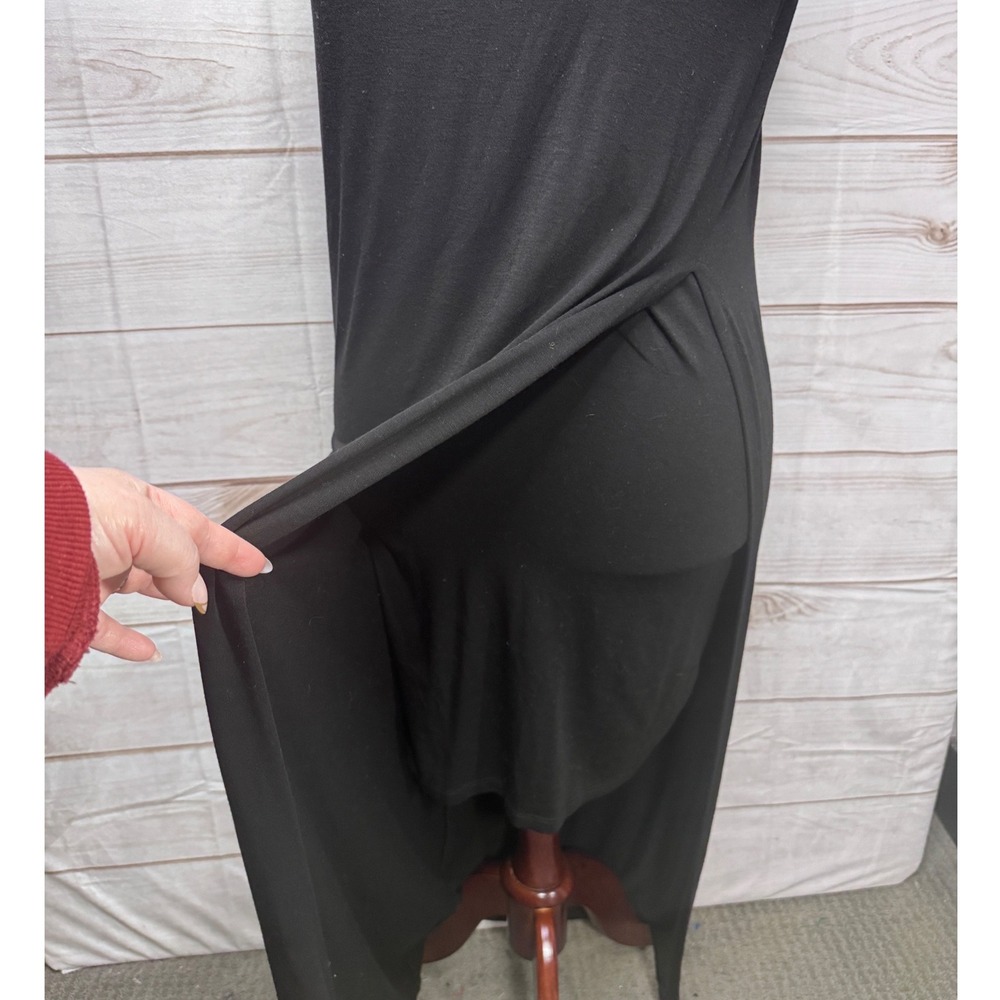 Athleta‎ Womens Black Sleeveless High Slit Double Layer Maxi Dress Medium - Picture 2 of 6
